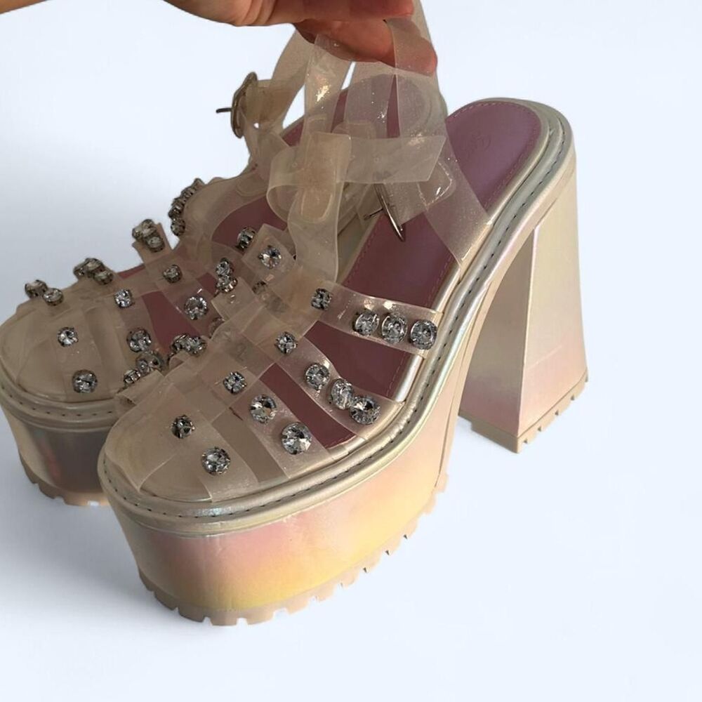 Sugar Thrillz Dolls Kill Self Love Club Platform Heels – Size 7 – Like New - Picture 4 of 8